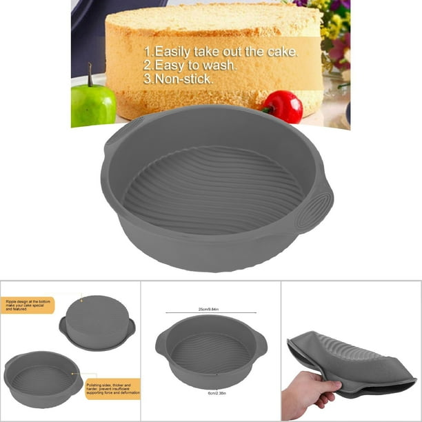 Azul Gris Rosado Verde del Horno de la Bandeja para Hornear de la forma redonda de la torta del silicón de 9 Pulgadas