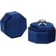thumbnail image 4 of Caja de terciopelo para anillos de joyería WEIHJMXG octagonal azul oscuro, 4 of 4