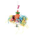 thumbnail image 4 of Xirurus Colorful Parrot Climbing Toys Bird Hanging Cage Chewing Toys with Bell Natural Wood Bamboo Foot Foraging Block String Pet Supplies for Cockatiels Parakeets (11.8 inches / 30 cm), 4 of 9