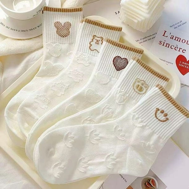 5 pares de calcetines térmicos para mujer, calcetines cálidos, elegantes calcetines de lana, calcetines deportivos, multipack de calcetines de invierno, suaves y acogedores.