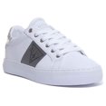 thumbnail image 1 of Guess Gallie Women's Lace Up Sneakers In White Silver Size 10, 1 of 6