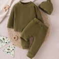 thumbnail image 3 of Odeerbi Infant Boys Girls Fall Winter Outfits Solid Color Sweatsuits Cute Tracksuit Children's Cotton Solid Color Warm Sweatshirt Sweatpants Suit Infant Clothes Green, 3 of 7