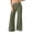 Army Green, variant on Women's High Waisted Wide Leg Pants Double Button Front Loose Fit Dress Pants with Pockets for Casual Office Work
