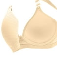 thumbnail image 4 of ManxiVoo Side Folded Full Coverage Wireless Bra for Women Soft Lightweight Support Minimizer with Wide Band L Size Beige, 4 of 7