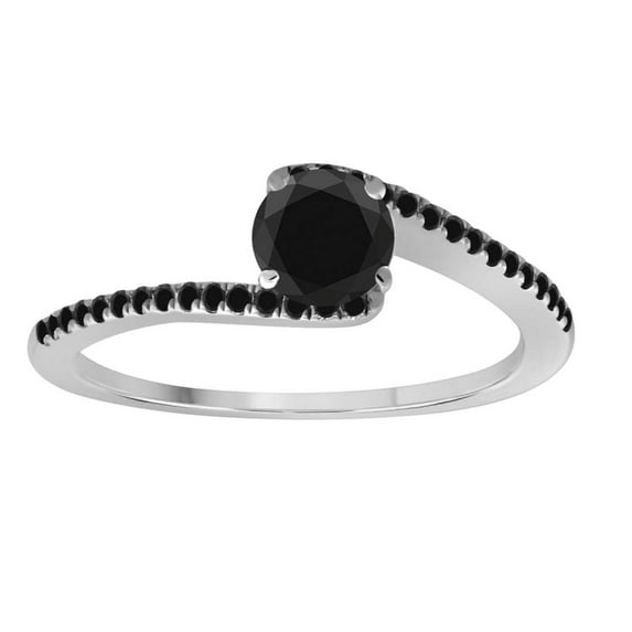 AoneJewelry Black Diamond Finished With 10K White Gold 1.00 Carat Ring