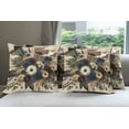 thumbnail image 5 of Ambesonne Floral Eucalyptus Throw Pillow Cover Pack of 4, Rustic Seasonal, 4 Pcs-18" x 18", Eggshell Maroon Green, 5 of 5