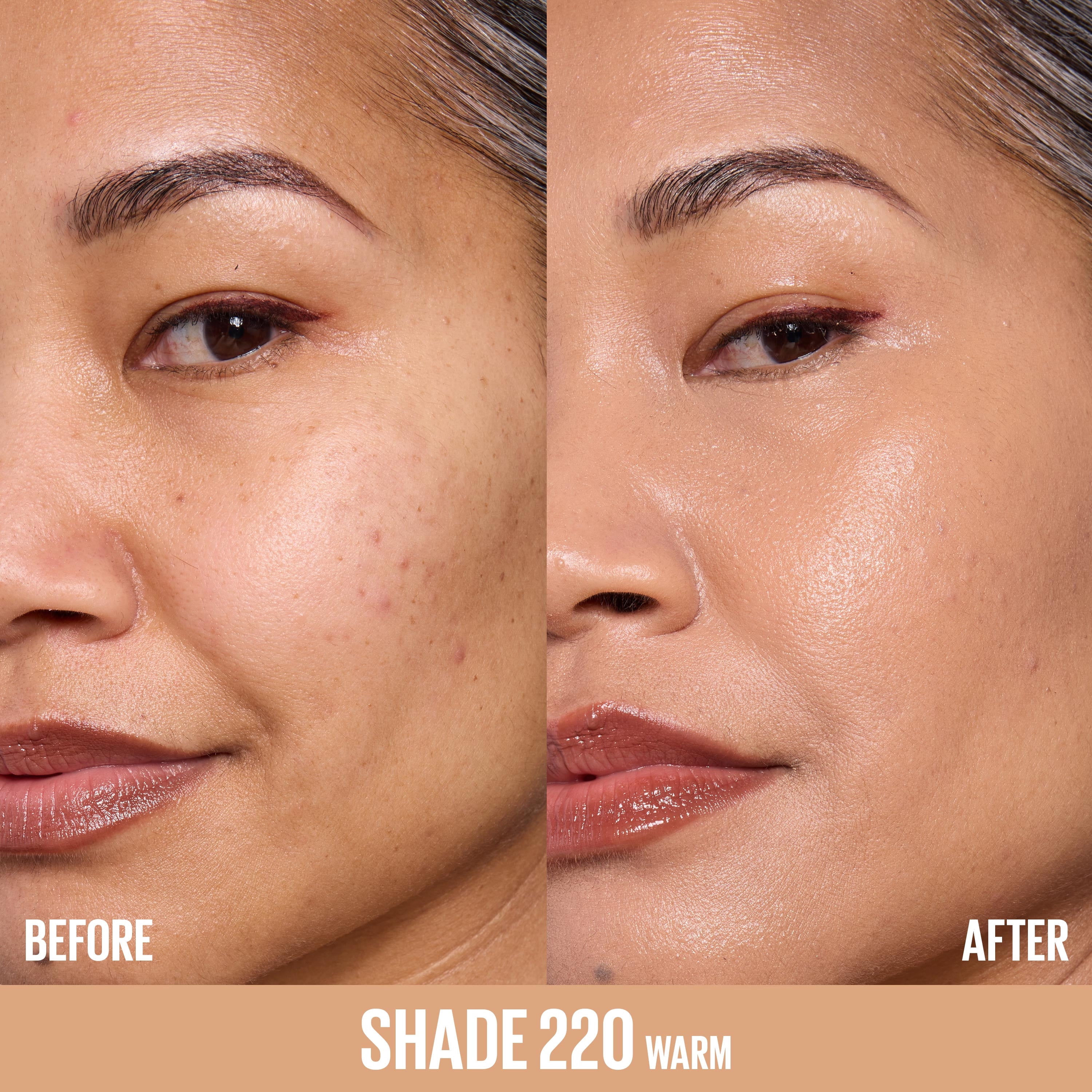 Maybelline Lifter Plump & Glow Foundation, Hyaluronic Acid, 220 Warm, 1 Piece