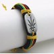 thumbnail image 3 of Pulsera de cuero de cáñamo de cannabis de Jamaica | Regalo para hombres | Hierba | Plantación | Brazalete de cuero, 3 of 5