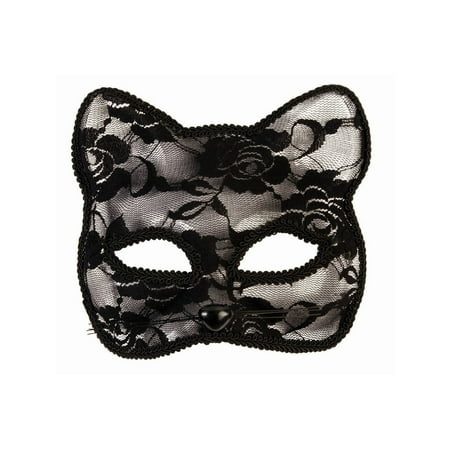 Halloween Lace Cat Mask - Black