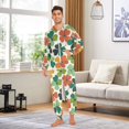 thumbnail image 6 of FORMRS Onesies Pajama for Adults Unisex Hoodie Winter Jumpsuit One Piece Sleepwear, Sizes S-2XL, White Clover Pattern, 6 of 7