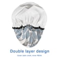 thumbnail image 4 of Shower Caps,Blue and Gray Floral Pattern Waterproof Shower Cap for Women 4 Pieces,Double Reusable Hair Cover for Shower PEVA Elastic Stretch Hem, 4 of 7