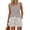 Gray, variant on Gingham Check 2-Piece Set for Women - Solid Square Neck Tank Top & Elastic Waist Drawstring Shorts with Pockets, Vintage Summer Picnic Outfit Green XXL