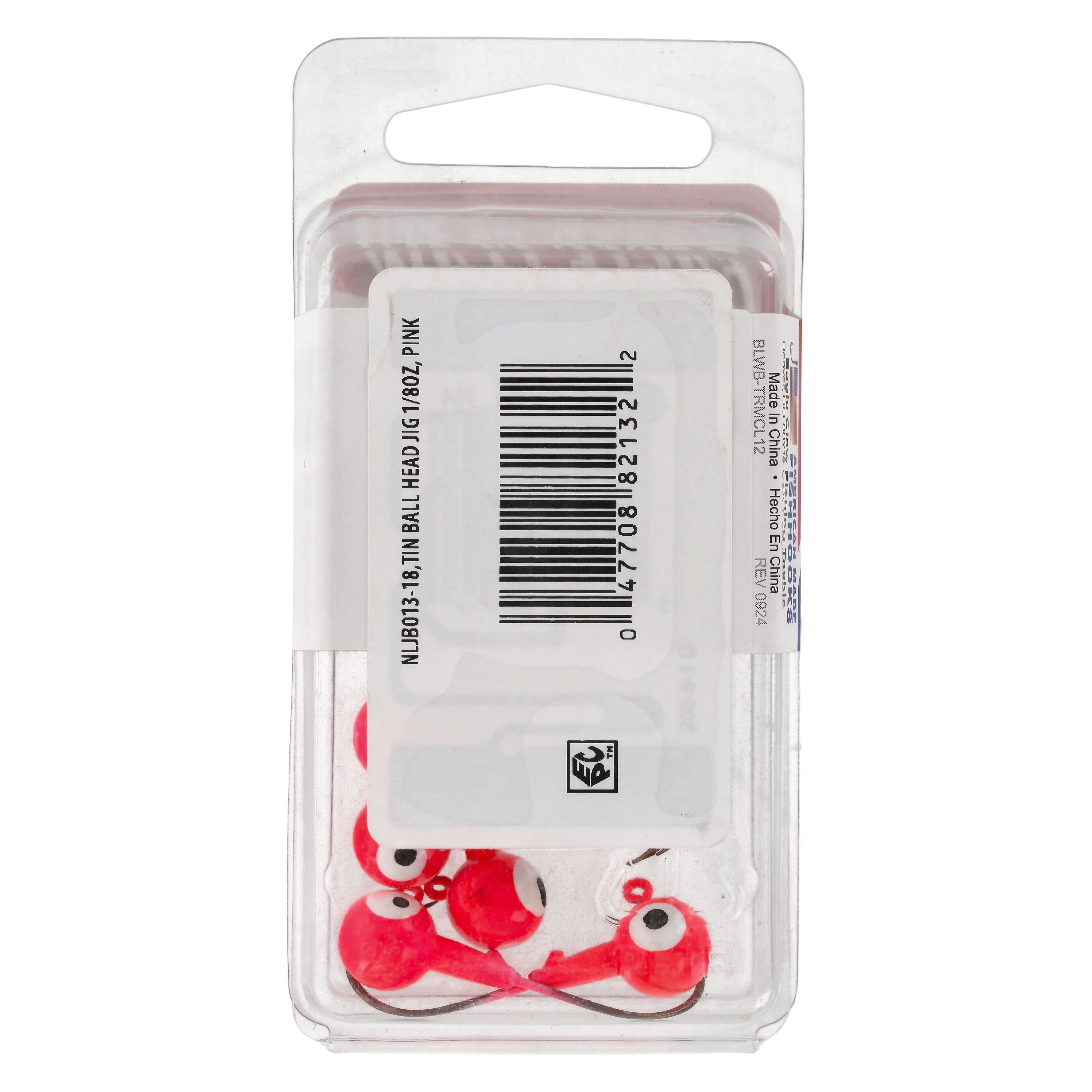 Eagle Claw Tin Ball Head Jig - Double eye - 5 pack - 1/8 oz - Pink