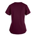 thumbnail image 1 of PENGXIANG Blouse à Manches Courtes Col en V Uniforme de Travail Couleur Unie avec Poche pour Femmes, 1 of 4