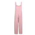 thumbnail image 4 of UPPADA Jumpsuits for Women Casual V Neck Sleeveless Baggy Overalls Spaghetti Strap Jumpers with Pockets Summer Romper Clothes Solid Trendy Overall Pink,M, 4 of 8