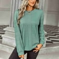 thumbnail image 3 of Stylish Women's Oversized Solid Color Crewneck Sweater - Long Sleeves, Autumn/Winter Knitwear, Gray Green, Size S Bienvenido, 3 of 7