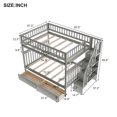 thumbnail image 7 of Bunk Beds Full Over Full with 2 Drawers Solid Wood Full Bunk Beds with Drawers and Stairway Full Length Guardrail, No Box Spring Needed, 7 of 7
