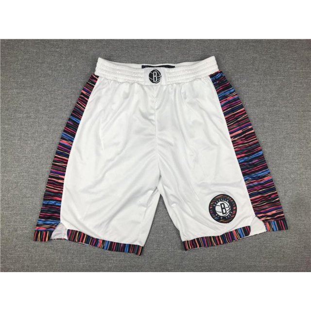 Nets Retro Embroidered Zipper Pocket Shorts Basketball Embroidered Shorts