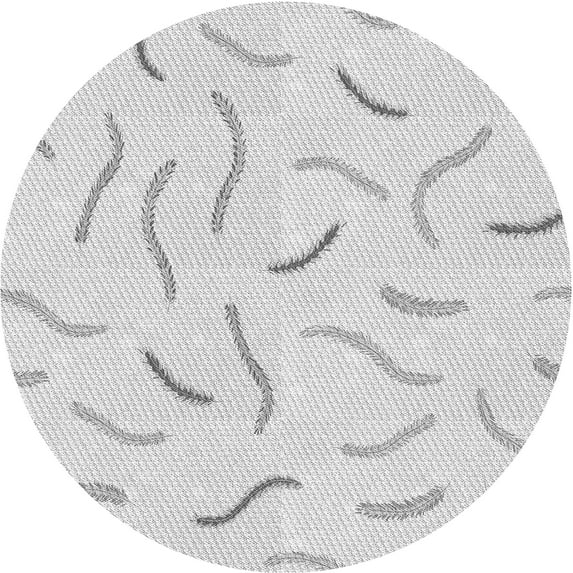 Ahgly Company Indoor Round Patterned Gray Cloud Gray Area Rugs, 5' Round