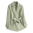 thumbnail image 6 of Yigetop Business Casual Outfits for Women, Turn Down Collar Tie Up Women Elegant Lady Long Sleeve with Belt Fitted Blazers for Women Green XL, 6 of 6