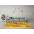 thumbnail image 3 of Ahgly Company Indoor Square Patchwork Yellow Transitional Area Rugs, 8' Square, 3 of 4