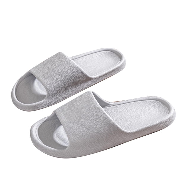 Mens and Womens Home Slippers Simplicity Solid Color Quick Drying Soft Sole Comfortable Non-Slip Indoor and Outdoor EVA Slippers Gray-02