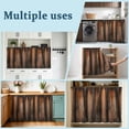 thumbnail image 6 of Retro Farmhouse Sink Skirt 11"W x 13"L,Dustproof Under Sink Curtain Skirt for Bathroom Kitchen,Brown Wooden Grain Cabin Country Plank Adhesive Short Curtain Vanity Cover for Laundry Closet Shoe Rack, 6 of 8