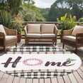 thumbnail image 4 of Round Rug 6Ft Washable Non-Slip, Spring Flowers Circle Area Rugs for Living Room Bedroom, Watercolor Floral Leaf Black Plaid Indoor Floor Mats Carpet Runner for Home Decor Aesthetic, 4 of 8