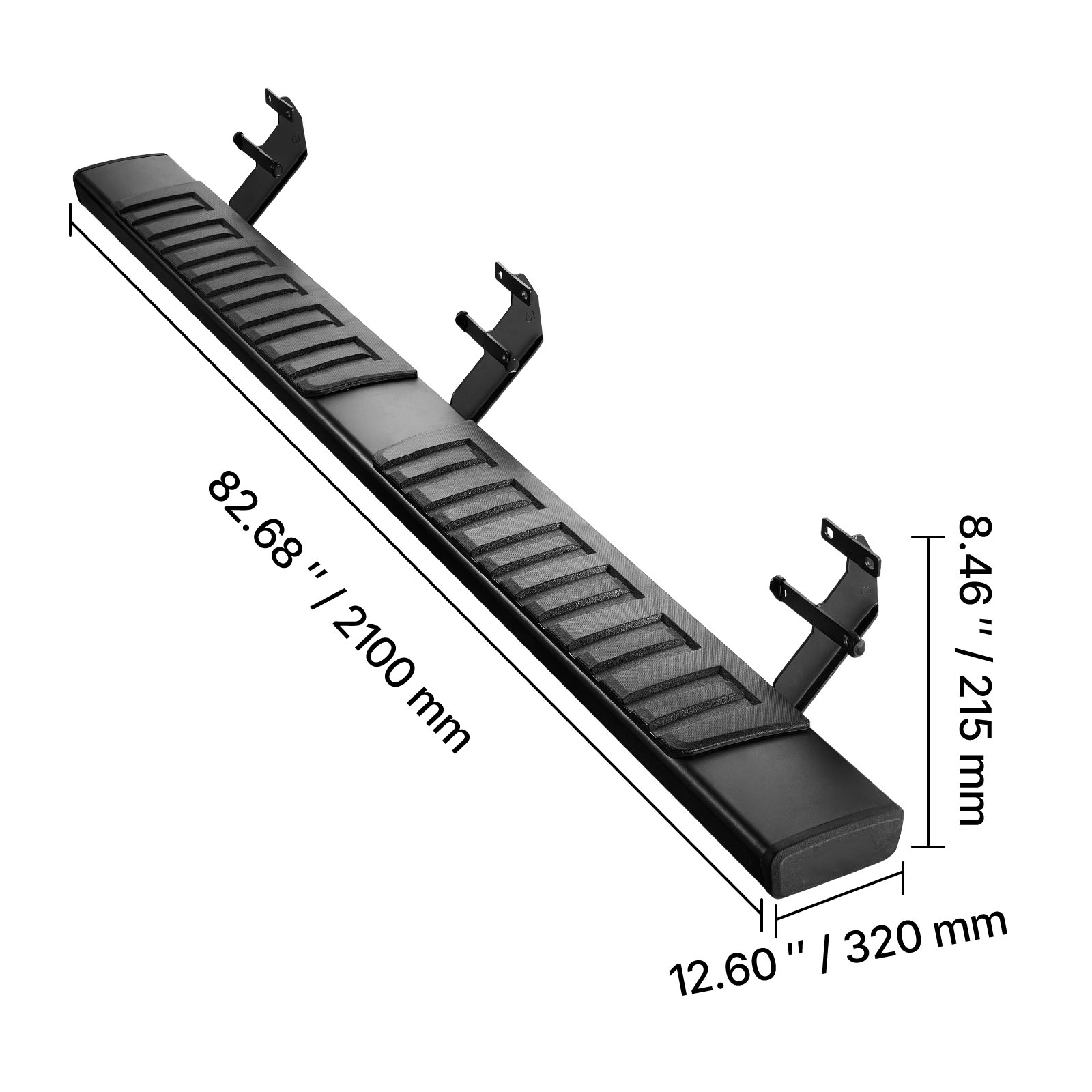 KFFKFF 6-Inch Side Steps for 2015-2025 Ford F150 SuperCrew Cab and 2017-2024 Ford F-250/F-350 SuperCrew Cab, Black Textured Aluminum Alloy Nerf Bars, Supports Up to 500 lbs