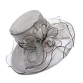 thumbnail image 5 of Walbest Thin Elegant Organza Church Fascinator Hat for Women, Flower Wedding Tea Party Hat Wide Brim Sun Hat, 5 of 7