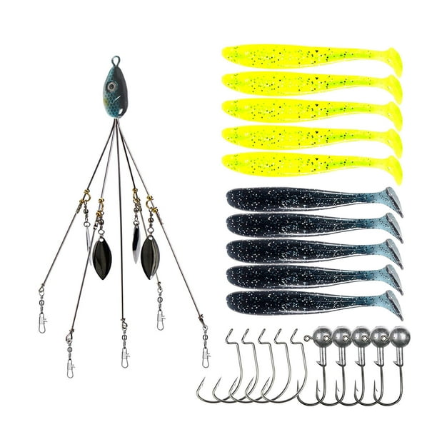 Ximing Umbrella Rig For Striper Bass For Pickerel Walleye Crappie Multicolor 18.5cmx10cmx3cm