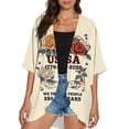 thumbnail image 4 of JULMCOMO 4th of July Lightweight Cardigans for Women Stars Stripes Half Sleeve Patriotic Kimono Cover Ups Summer Tops Dark Blue XL, 4 of 6