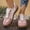 Pink, variant on Women Shoes Casual Flat Heels Tennis Shoes Retro Lace Up Sneakers Round Toe Anti Slip Low Tops Sneakers for Women (Beige 5.5)