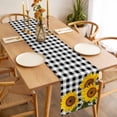 thumbnail image 3 of Sunflower Table Runner - 70 Inch Long, Kitchen Dining Table Runner Dresser Scarves, Yellow Spring Flora Summer Botanical Plaid Farmhouse Decor for Coffee Tables Wedding Party Banquet, 3 of 8