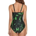 thumbnail image 4 of Gibobby One Piece Swimsuit Women Tummy Control Bathing Suits Cheeky High Cut One Piece Swimsuits Swimwear Tie Side(Green,XL), 4 of 6