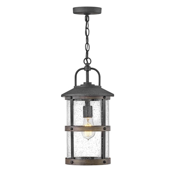 1 Light Medium Outdoor Hanging Lantern In Coastal Style 9 Inches Wide By 17.75 Inches High-Aged Zinc Finish-Led Lamping Type-12 Voltage Hinkley