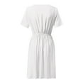 thumbnail image 3 of ZZwxWA Sexy Dress for Women Party Womens Holiday V Neck Short Sleeve Flowy Ruffle Mini Dress for Women Summer Solid Color Buttons Down Casual Dress, 3 of 6