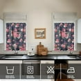 thumbnail image 4 of Pioneer Kitchen Curtains and Valance Set 36 Inch Tier Rose1 3 Pieces Set Dining Room Small Curtain Drapes Cafe Curtains Valance for Home Decor Rod Pocket, 4 of 6