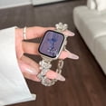 thumbnail image 5 of Butterfly Bracelet Compatible with Apple Watch Bands 41mm/40mm/38mm Slim Bling Jewelry Metal Strap, Shiny Diamond Wristband Replacement for iWatch Series 8/7/SE/6/5/4/3/2/1,Starlight, 5 of 6