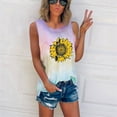 thumbnail image 2 of Summer Savings! Yievot Women's Oversized Tank Tops Flower Graphic Shirt Tops Summer Casual Loose Tanks Vest Music Vacation Woman Cami Clothes On Clearance Pink M, 2 of 5