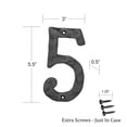 thumbnail image 2 of MY VINTAGE FINDS 5.5 Inch Metal Black House Number 5, 2 of 8