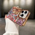 thumbnail image 3 of Luxury Plating Colour Fashion Flowers Phone Case For iPhone 11 12 13 14 15 Pro Max Soft Bumper Protector On 14 Pro Cover, 3 of 5