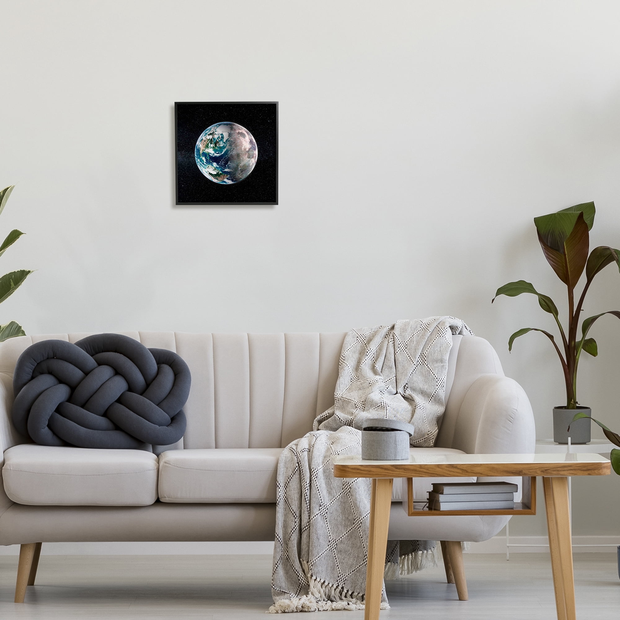 Stupell Industries Earth in Galaxy Fairy Tales & Fantasy Photography Black Framed Art Print Wall Art, 12 x 12