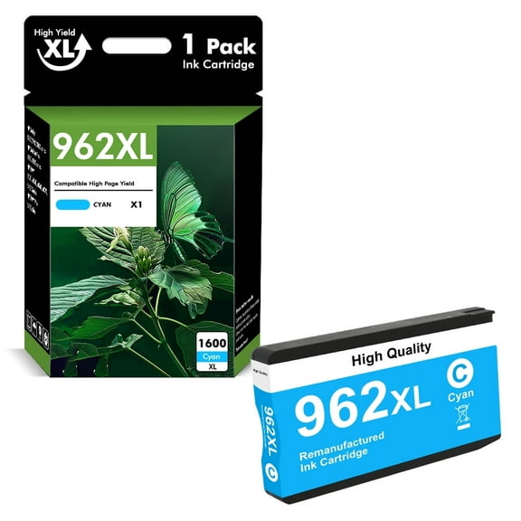 962XL 962 Ink Cartridges Compatible for HP 962 962XL Combo Pack for OfficeJet Pro 9015 9020 9018 9025 9010 9018 9019 Printer ( 1 x Cyan )