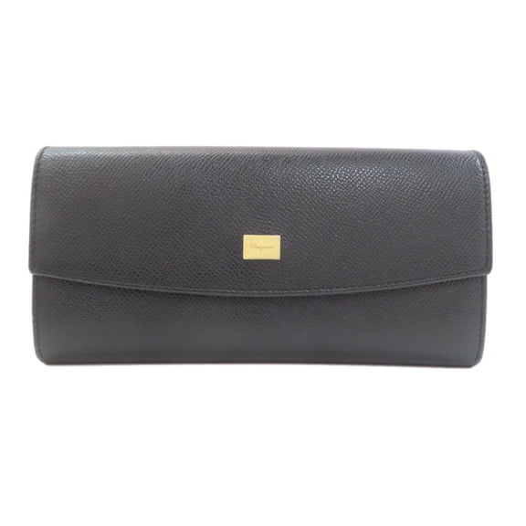 Pre-Owned Salvatore Ferragamo Logo Long Wallet Leather Women's