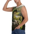 thumbnail image 3 of Fotbe Deep Forest Stone Green Dragon Men's Camiseta sin Mangas Estampada para Hombres, Playera Casual para Gimnasio, Entrenamiento, Playa-Small, 3 of 7