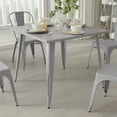thumbnail image 3 of Merrick Lane 35.5" Square Metal Dining Table for Indoor and Outdoor Use in Silver, 3 of 8