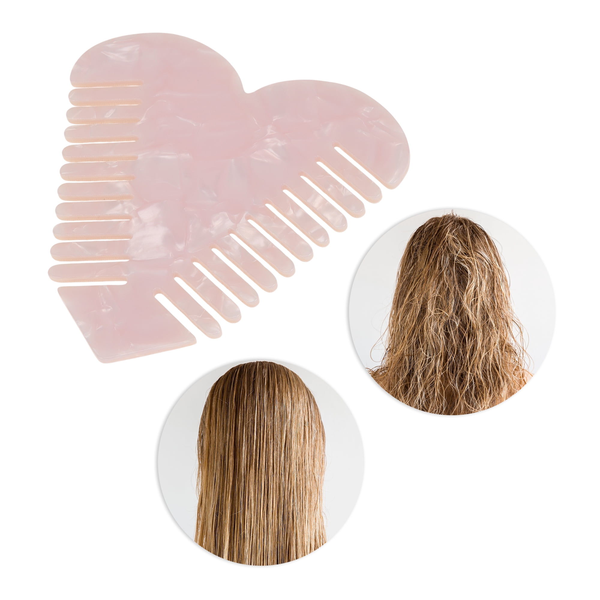 Unique Bargains 1 Pc Heart Shaped Hair Comb for Effortless Hair Care Styling White