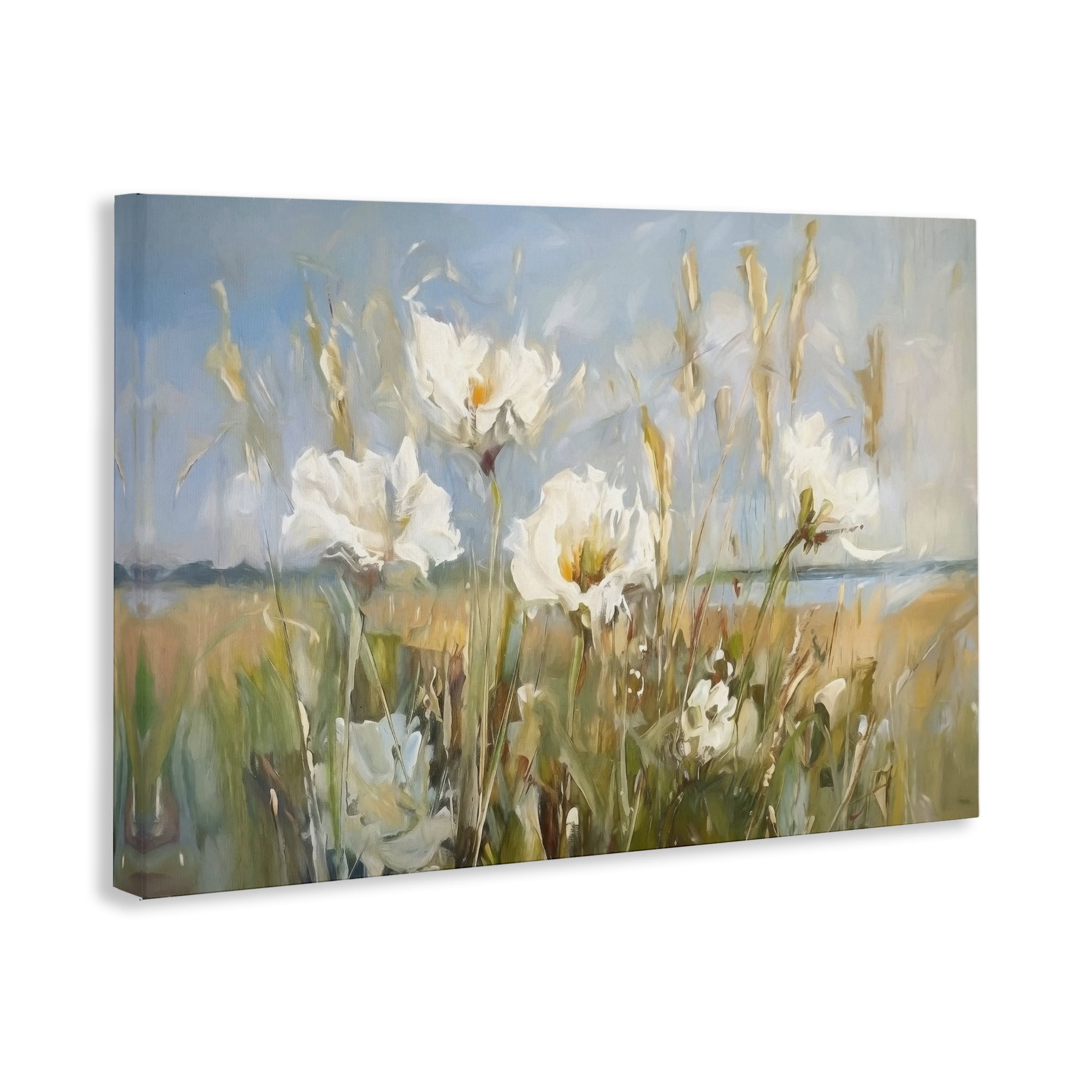 Stupell Industries Soft Seaside Wildflowers Botanical & Floral Painting Gallery Wrapped Canvas Art Print Wall Art, 45 x 30