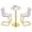 Table +White Gold Chairs, variant on Lecut 3 Piece Bar Table and Chairs Set, 23.6" Marble Round Bar Table & 25" H PU Upholstered Bar Stools Set of 2, Modern Bar Table Set for Small Space, Apartment